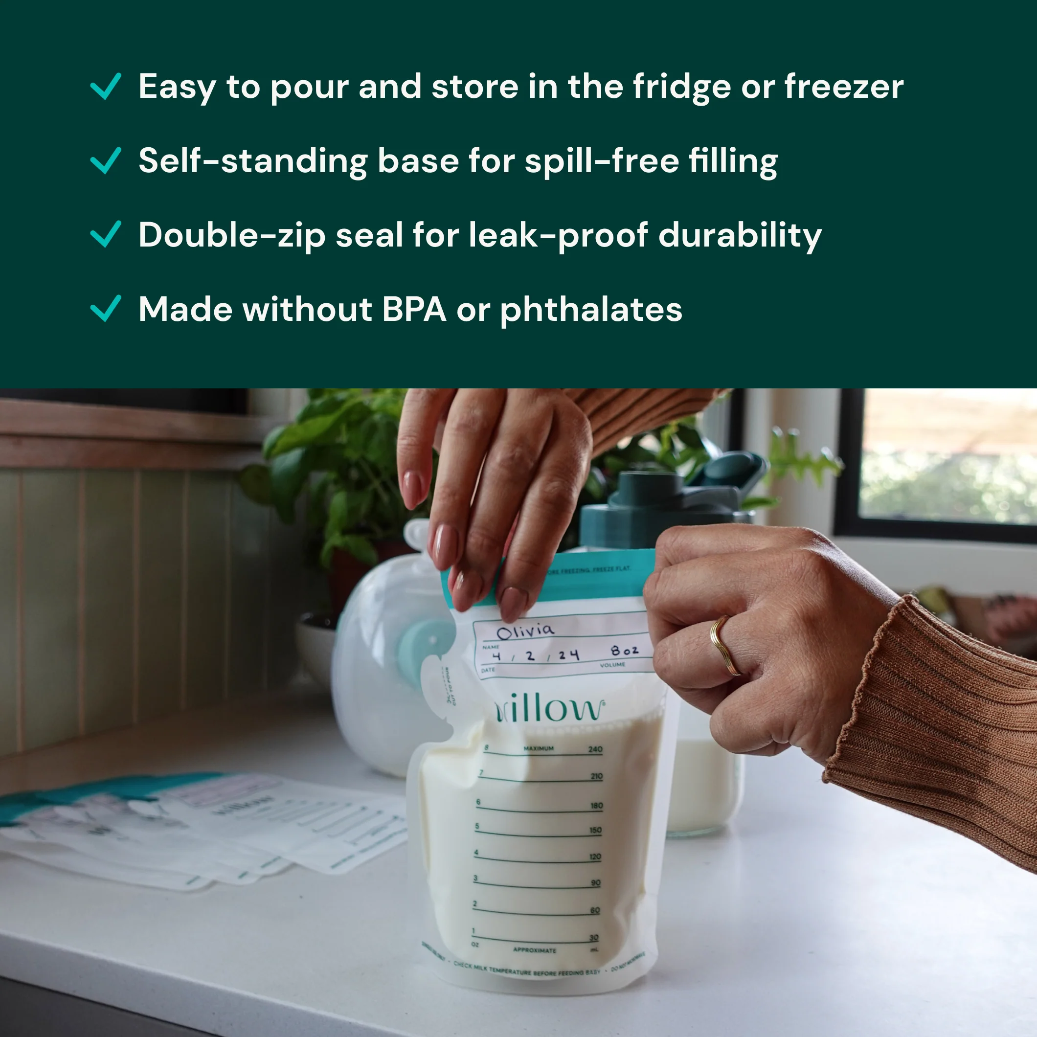 Breast Milk Storage Bags (8 oz, 100-pack) - Image 3